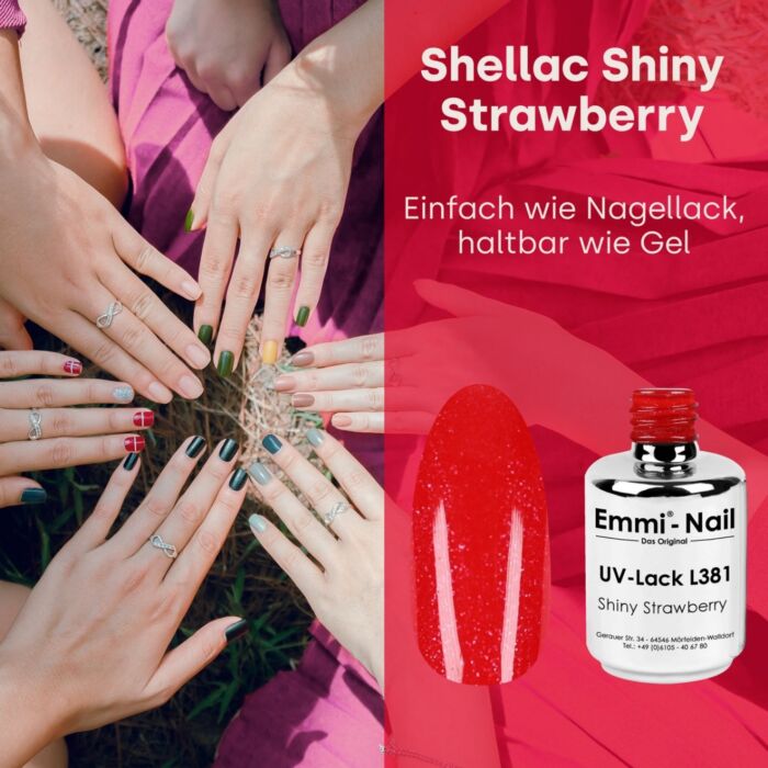 EMMI SHELLAC UV/LED PÓLSK GLANST JARÐARBER -L381-