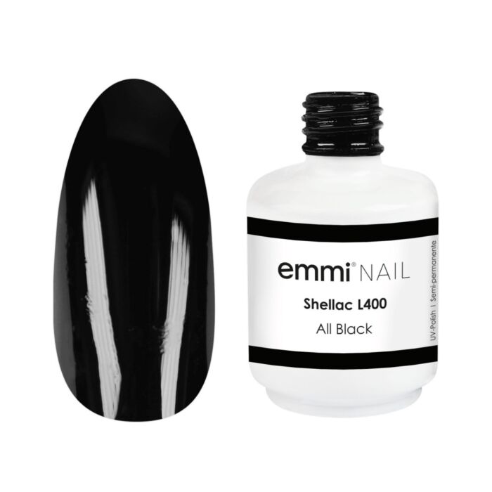 EMMI SHELLAC UV/LED lakk ALLT SVART -L400-